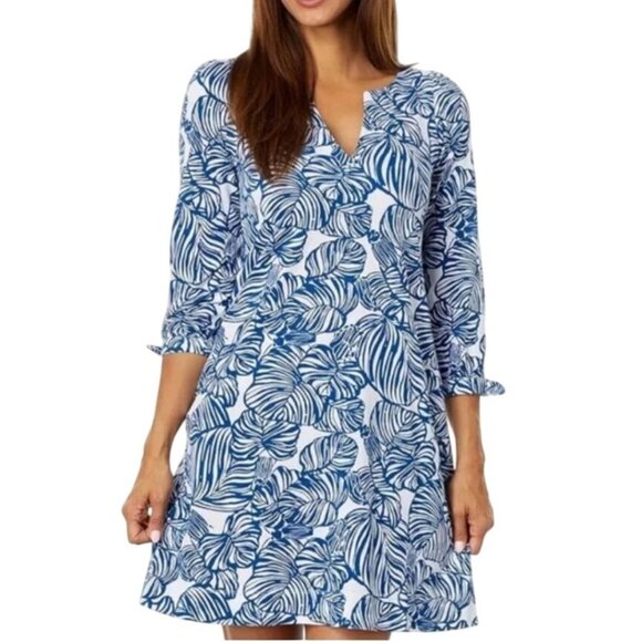Lilly Pulitzer Cath Dress Women's Size Large Aegean Navy Beach Path NWOT! - Picture 1 of 5